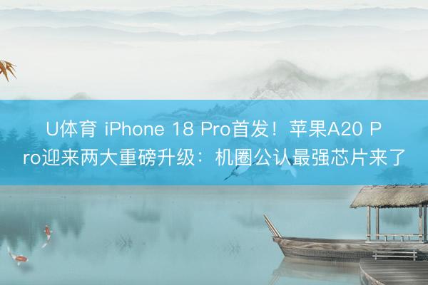 U体育 iPhone 18 Pro首发!苹果A20 Pro迎来两大重磅升级:机圈公认最强芯片来了