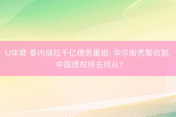 U体育 委内瑞拉千亿债务重组: 华尔街秃鹫收割， 中国债权何去何从?