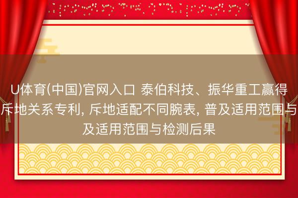 U体育(中国)官网入口 泰伯科技、振华重工赢得智妙腕表斥地关系专利, 斥地适配不同腕表, 普及适用范围与检测后果