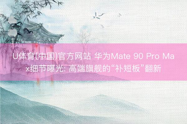U体育(中国)官方网站 华为Mate 90 Pro Max细节曝光: 高端旗舰的“补短板”翻新