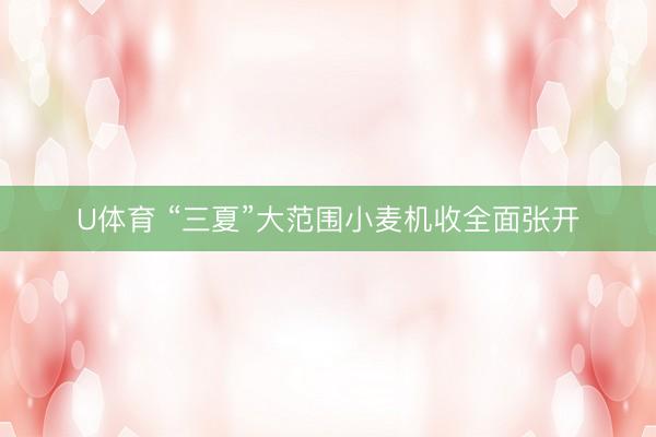 U体育 “三夏”大范围小麦机收全面张开