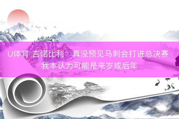 U体育 吉诺比利：真没预见马刺会打进总决赛 我本认为可能是来岁或后年