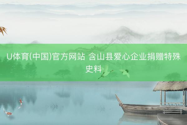 U体育(中国)官方网站 含山县爱心企业捐赠特殊史料