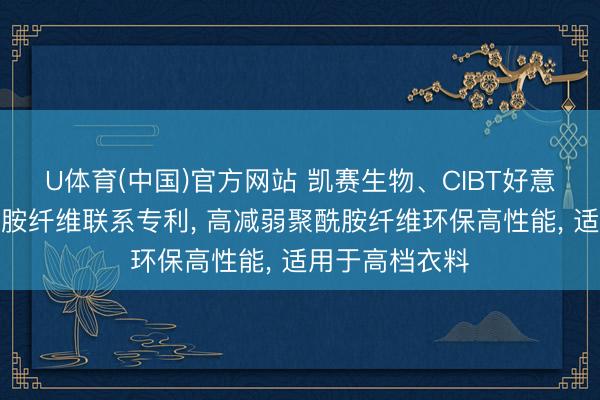 U体育(中国)官方网站 凯赛生物、CIBT好意思国获取聚酰胺纤维联系专利, 高减弱聚酰胺纤维环保高性能, 适用于高档衣料