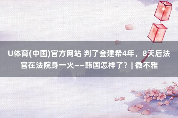 U体育(中国)官方网站 判了金建希4年，8天后法官在法院身一火——韩国怎样了？| 微不雅